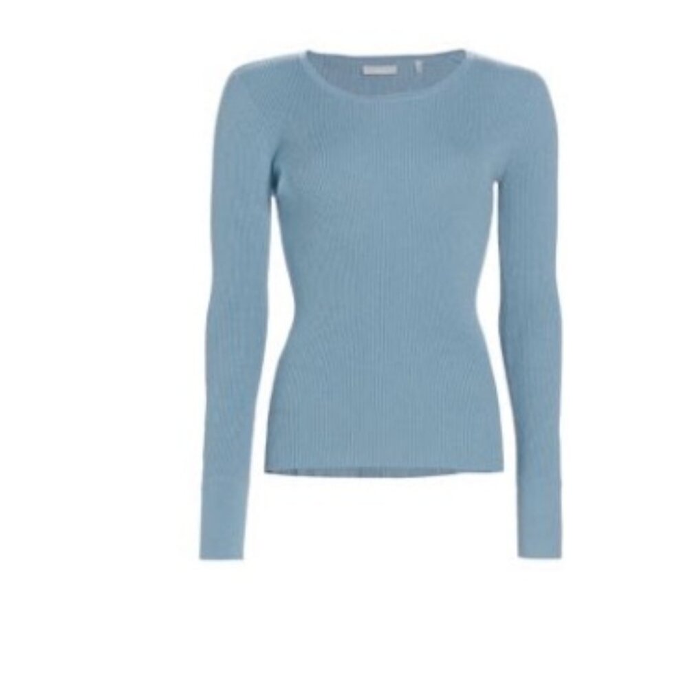Large Elie Tahari Sky Blue Sweater w/ Gold Buttons Worn Once!